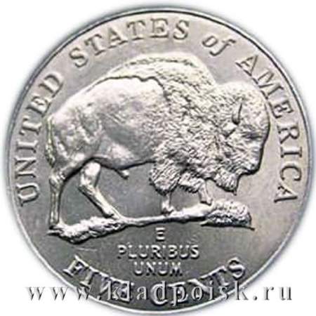 Монета 5 центов Бизон