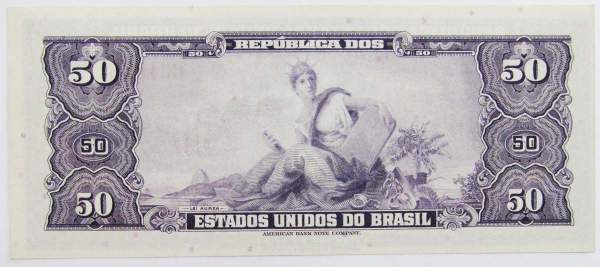 Банкнота 50 крузейро 1961 года Бразилия Банкнота 50 крузейро 1961 года Бразилия