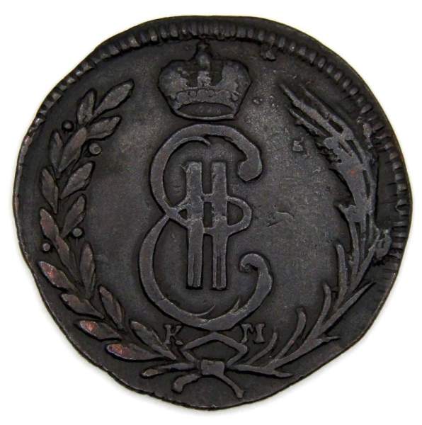 Монета 1 копейка Российской империи 1774 г. КМ. Екатерина II Сибирская монета Монета 1 копейка Российской империи 1774 г. КМ. Екатерина II Сибирская монета