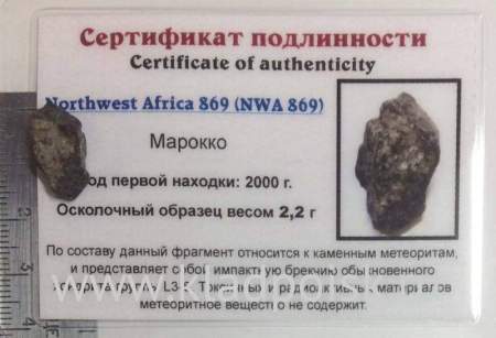 Осколок метеорита NWA 869, арт 4