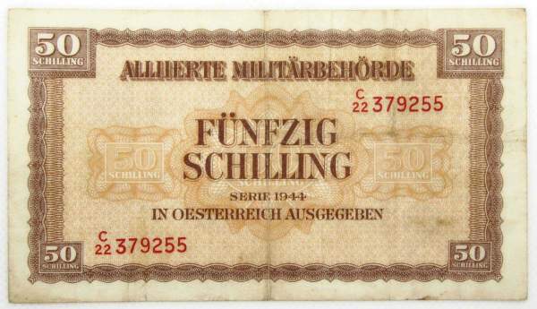 50 шиллингов 1944 года Австрия - Власть союзных войск 50 шиллингов 1944 года Австрия - Власть союзных войск