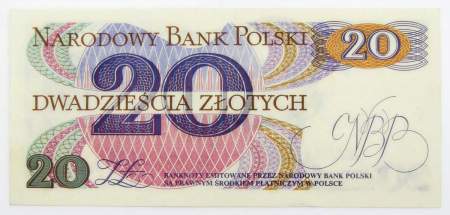 Банкнота 20 злотых 1982 года Польша, арт 2