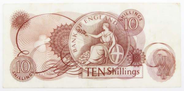 Банкнота 10 шиллингов 1978 года Банк Англии - Великобритания Банкнота 10 шиллингов 1978 года Банк Англии - Великобритания