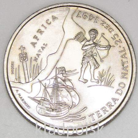 Монета 200 эскудо 1998 года, Португалия, Путешествие Васко да Гамы в Индию 1498 года - Южная Африка, Наталь