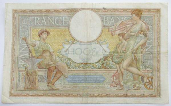 Банкнота 100 франков 1939 года Франция