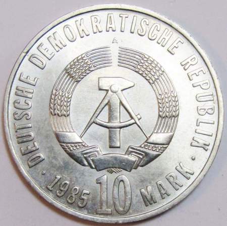 Монета ГДР 10 марок 1985 года 40 лет освобождения от фашизма