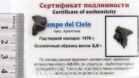 Осколок метеорита Campo del Cielo, арт 4 Осколок метеорита Campo del Cielo, арт 4
