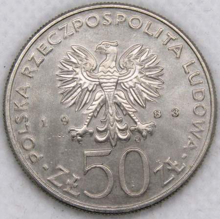 Монета 50 злотых Польша, Игнатий Лукасевич, 1983, арт 2