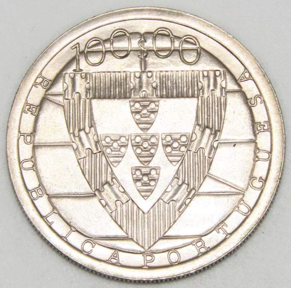 Монета 100 эскудо 1985 года, 600 лет Битве при Альжубаротте, Португалия