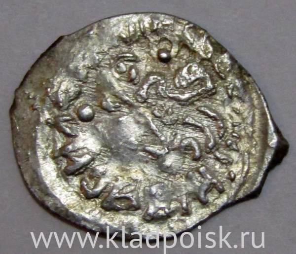 Денга Василий II Васильевич «Тёмный», серебро, Всадник/строчник, арт 7