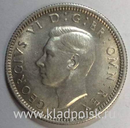 Монета 6 пенсов 1943 года Великобритания