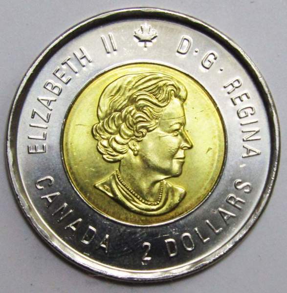 Монета 2 доллара Канады 75 лет окончания Второй мировой войны, 2020