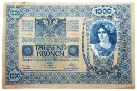 Банкнота 1000 крон 1902 года Австрия