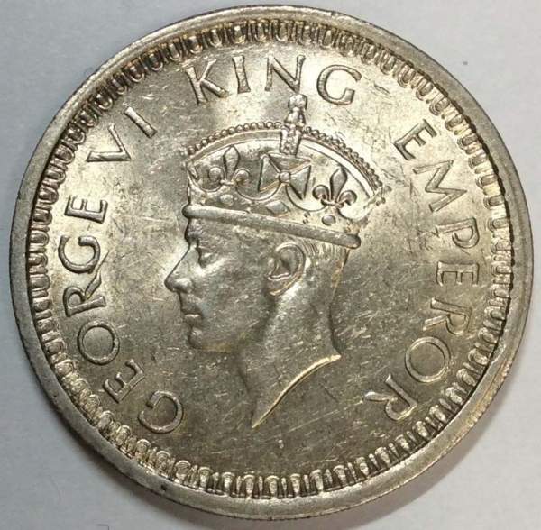 Монета 1 рупия 1944 года Индия Британская Монета 1 рупия 1944 года Индия Британская