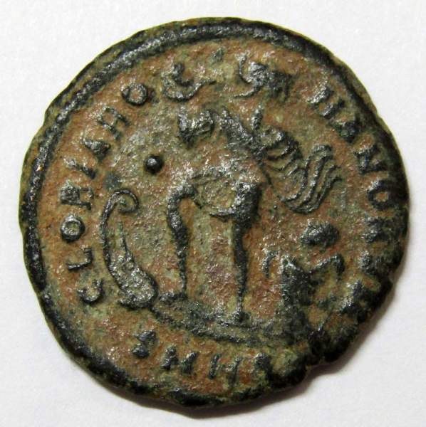 Монета Фоллис Римская Империя, Император Феодосий I Великий 379-395 гг. Монета Фоллис Римская Империя, Император Феодосий I Великий 379-395 гг.