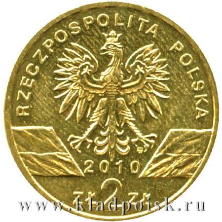 Монета 2 злотых Польша Летучая мышь - Малый подковонос 2010