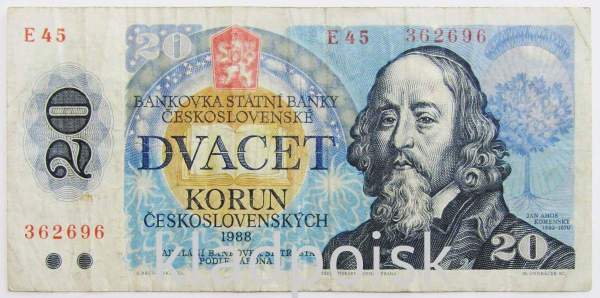 Банкнота 20 крон 1988 года Чехословакия, арт 2