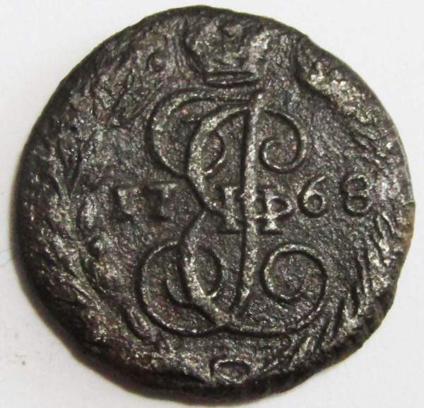 Монета полушка Российской Империи 1768 ЕМ Екатерина II