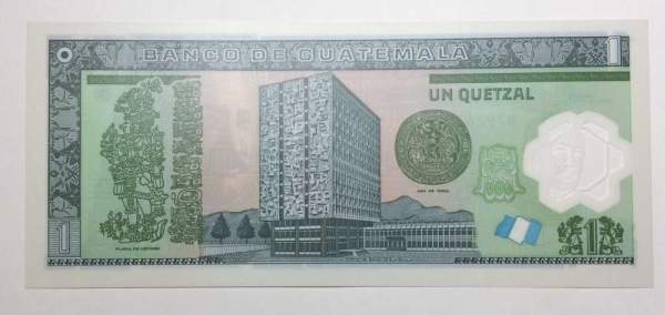 Полимерная банкнота Гватемала 1 кетсаль 2012 года