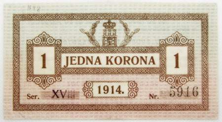 Банкнота 1 крона 1914 года, Львов, Австро-Венгрия