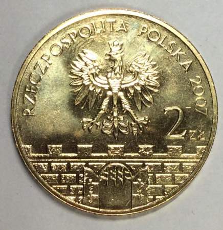 Монета 2 злотых Польша Город Рацибуж из серии Древние города Польши, 2007