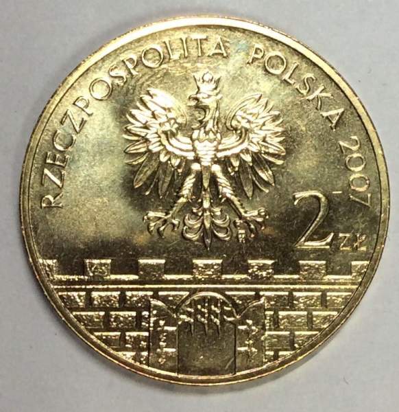 Монета 2 злотых Польша Город Рацибуж из серии Древние города Польши, 2007