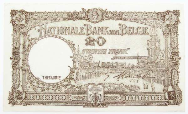 Банкнота 20 франков 1948 года Бельгия Банкнота 20 франков 1948 года Бельгия