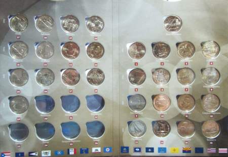 Набор монет 1 доллар США «Американские инновации и новаторы», 30 монет + альбом