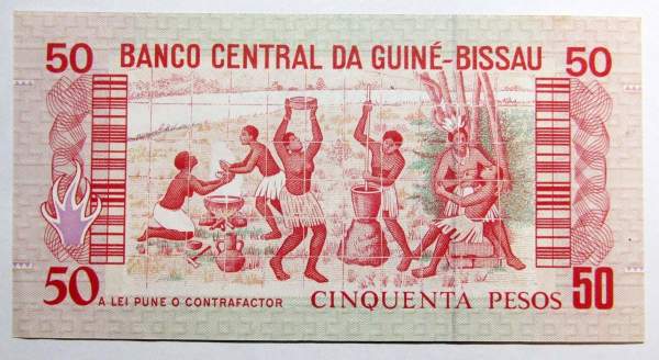 Банкнота Гвинея-Бисау 50 песо 1990 года