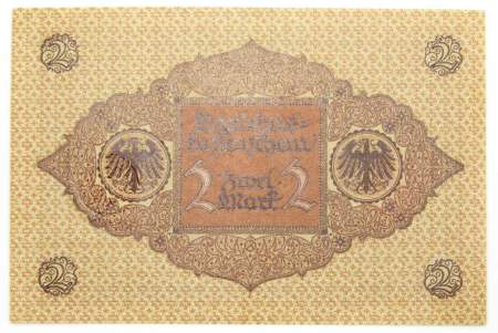 Банкнота 2 марки 1920 года Веймарская Республика, арт 2