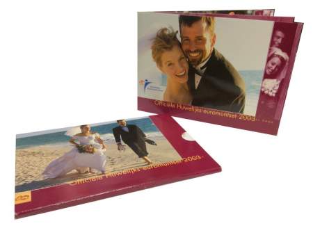 Годовой набор монет Нидерландов 2003 года с жетоном 'Свадебный' в буклете