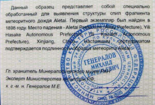 Кулон «Сердце» с метеоритом Aletai, арт 5
