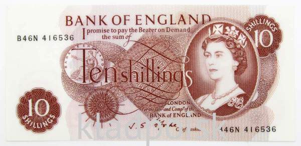 Банкнота 10 шиллингов 1978 года Банк Англии - Великобритания, арт 2