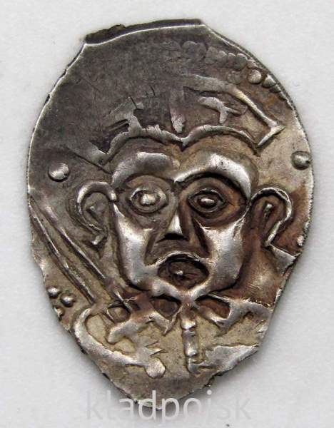 Денга Псковcкая, период самостоятельности, князь Довмонт/барс влево, серебро Денга Псковcкая, период самостоятельности, князь Довмонт/барс влево, серебро