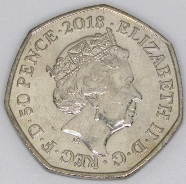 Юбилейная монета 50 пенсов 2018 года 100-летие принятия закона о народе