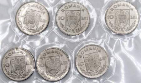 Набор монет 10 леев Румынии 1996 года Олимпиада в Атланте, 6 монет