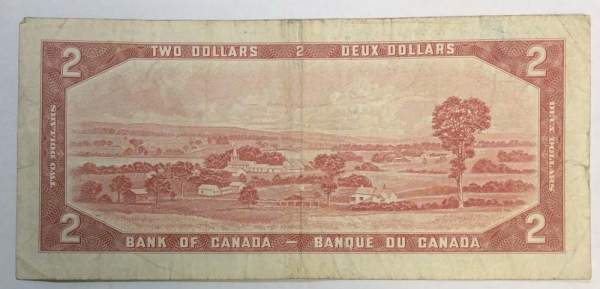 Банкнота 2 доллара 1954 Канада