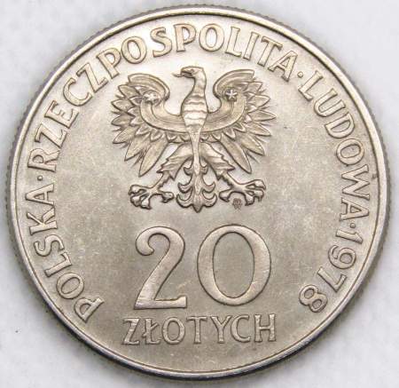Монета 20 злотых Польша, Мария Конопницкая, 1978, арт 2