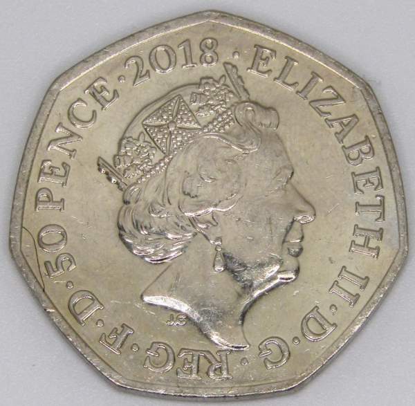 Юбилейная монета 50 пенсов 2018 года Портной из Глостера из серии 150 лет со дня рождения Беатрис Поттер