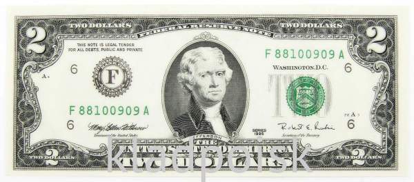 Банкнота 2 доллара США 1995 года, F - Атланта