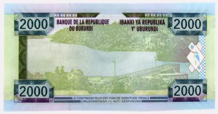 Банкнота 2000 франков Бурунди 2008 года
