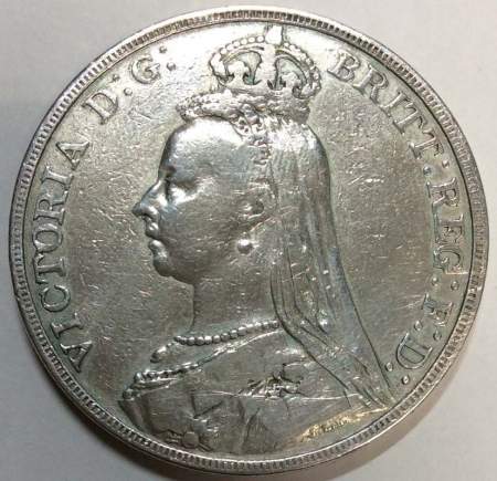Монета 1 крона 1890 года Великобритания
