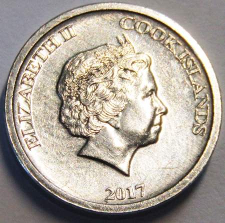 Монета 1 цент 2017 года Острова Кука