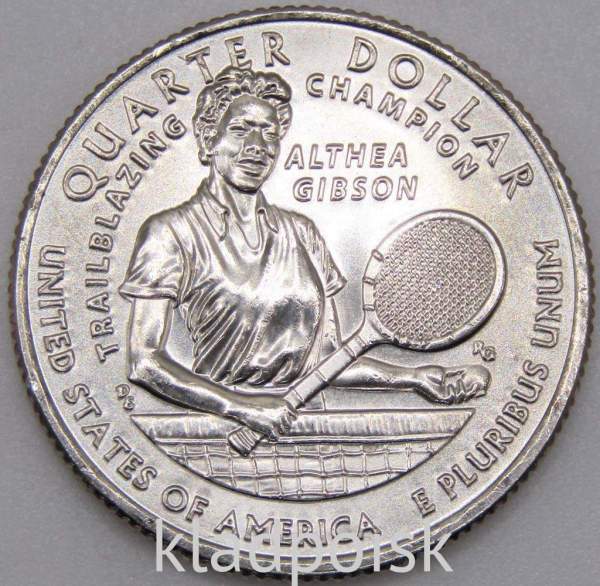 Монета 25 центов США Алтея Гибсон из серии «Американские женщины» (2025) D