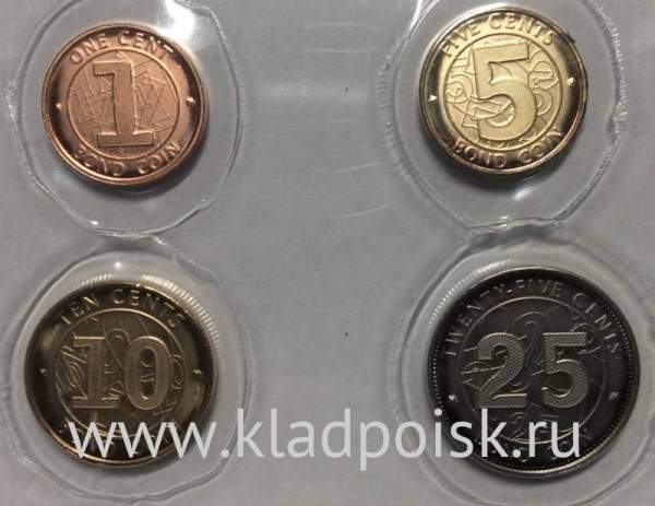 Набор регулярных монет Зимбабве 2014 года, 4 монеты