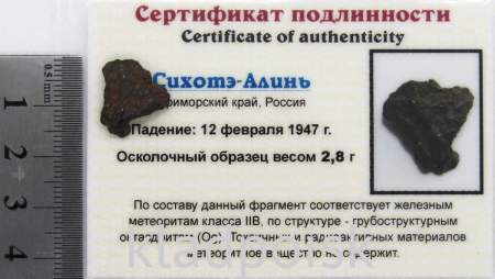 Осколок метеорита Сихотэ-Алинь арт 5