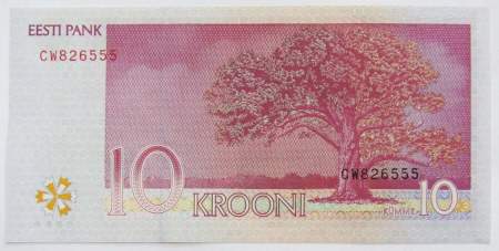 Банкнота 10 крон 2007 года Эстония
