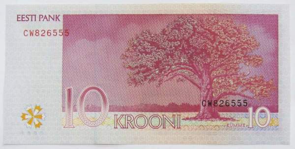 Банкнота 10 крон 2007 года Эстония