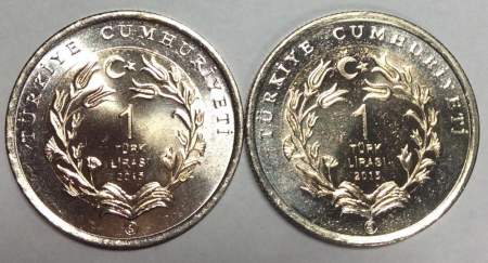 Набор монет 1 лира Турция – Варан, Баран, 2015