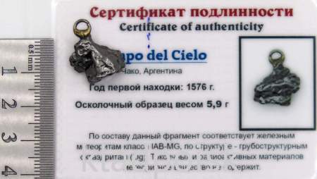 Подвеска из метеорита Campo del Cielo арт 22 Подвеска из метеорита Campo del Cielo арт 22
